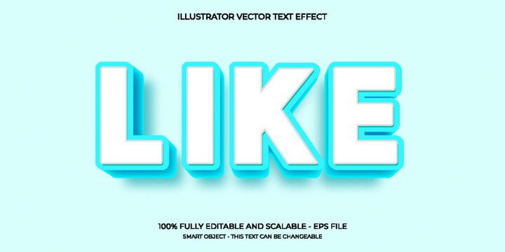 Like Text Effect Editable Style for Trendy Modern Graphic Design Projects