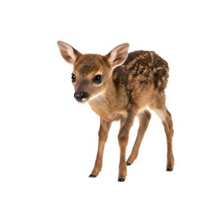 Young Calf Or Fawn isolated on transparent background, Baby Deer PNG 