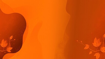 Vibrant orange abstract design featuring leaf motifs and smooth gradients in a warm autumn atmosphere