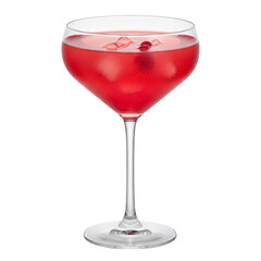 Red Fresh Juice with ice cubes isolated on transparent background, PNG 


