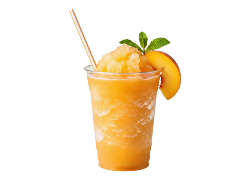 refreshing peach slush drink