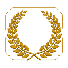 Vector gold laurel wreath.Laurel wreath with golden ribbon isolated on transparent background, PNG 