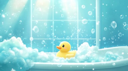 Rubber Duck in a Bubbly Bath