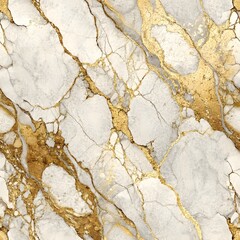 Elegant Golden Veins on White Marble: A Luxurious Texture