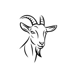 goat illustration on white background