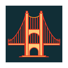 Iconic golden gate bridge minimalist design