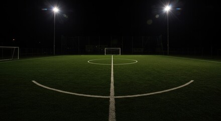 Fototapeta premium Night Soccer Field with Artificial Turf