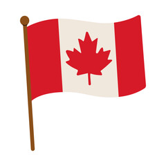 A red and white Canada flag with a maple leaf on it