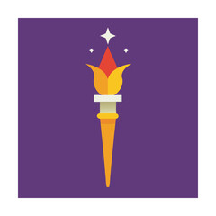 Illuminated torch icon design graphic element