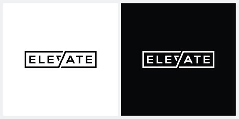elevate logo design, rectangle graphic vector template
