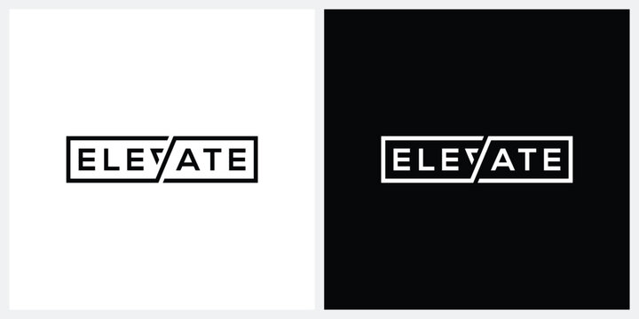 elevate logo design, rectangle graphic vector template