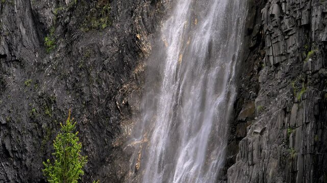 Cascade De La Muzelle in the Ecrins Mountains in the French Alps