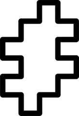 Minimalist puzzle piece icon representing problem-solving or collaboration in digital and print media.