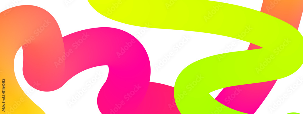 Poster set of vector graphic elements. abstract shapes with smooth wavy lines, bright colors and gradient t