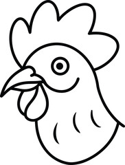 Fototapeta premium rooster head icon line art vector illustration on transparent background