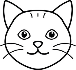 scottish fold head icon line art vector illustration on transparent background