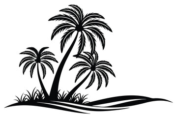 Palm tree shapes in various styles – tropical landscape and paradise decoration