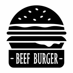 Fast food hamburger vector icon.