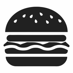 Hamburger vector illustration. Burgar silhouette.