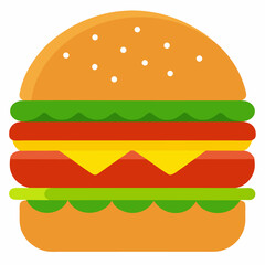 Hamburger isolated on white background. A burgar vector icon.