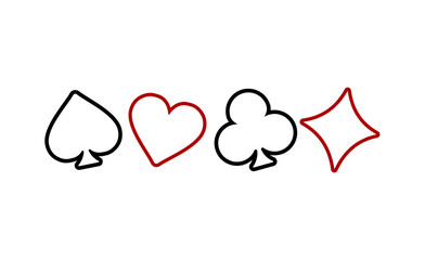 Playing Card Suits. Poker and Casino.