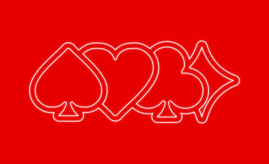 Playing Card Suits. Poker and Casino.