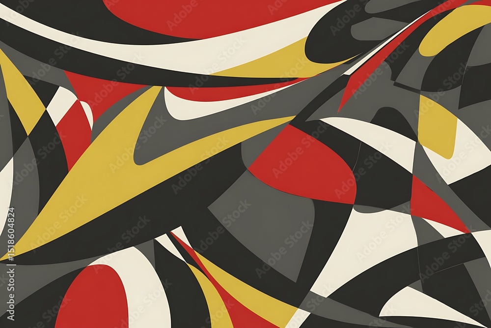 Poster abstract colorful composition with shapes and lines