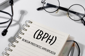 Doctor’s Desk with 'Benign Prostatic Hyperplasia (BPH)' Note, Pen, and Stethoscope – Urology...
