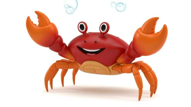 Orange crab with claws and shell for seafood
