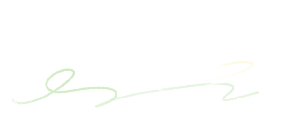 シンプルな勢いのある細い柔らかな薄緑色のライン