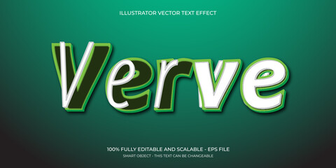 3D Verve Bold Editable Text Effect with Green Layered Modern Style Design