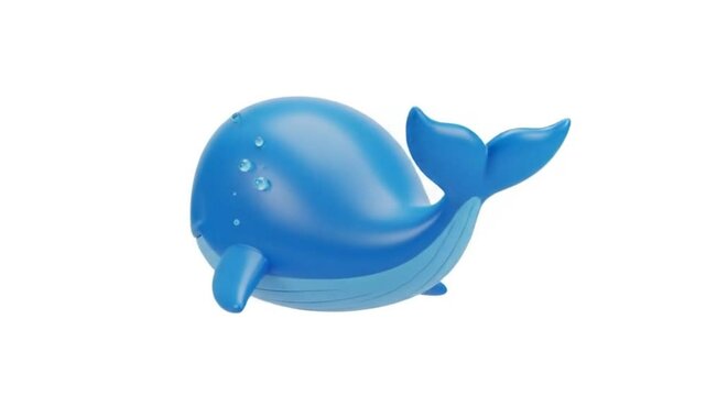 Blue whale swimming gracefully through clear ocean water
