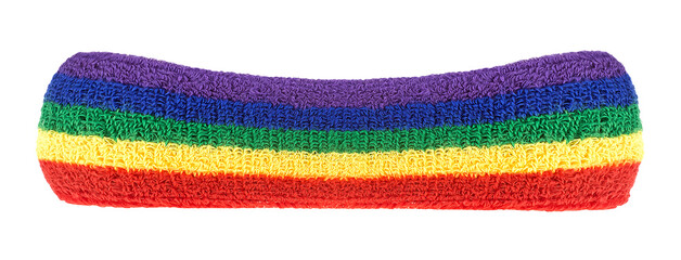 Striped sport headband isolated on white background. Hair accessories for fitness.