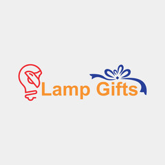 lamp gift shop logo design vector