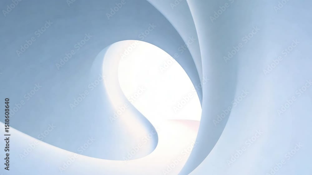Poster serene abstract design smooth curves and soft light create calming atmosphere with flowing shapes fo