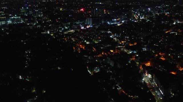 Aerial shot of beautiful fireworks in Bengaluru city after the Royal Challenger Bangalore (RCB) cricket team won the Indian Premier League (IPL) trophy 2025


