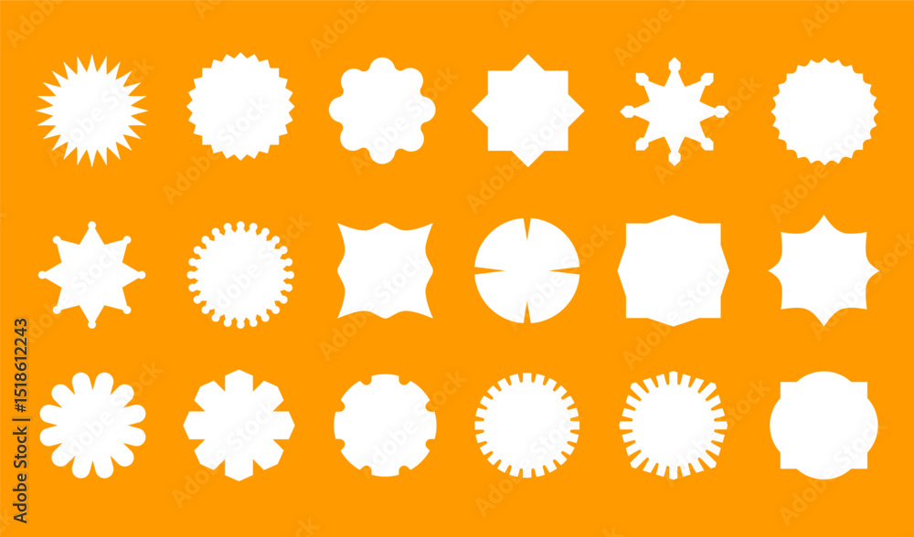 Poster flat retro badge shape set – vector emblem icons and geometric label elements collection
