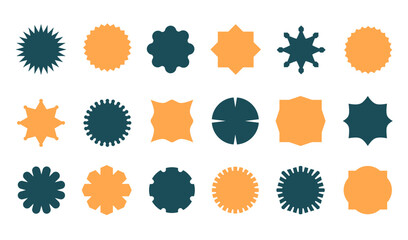 Flat Retro Badge Shape Set – Vector Emblem Icons and Geometric Label Elements Collection