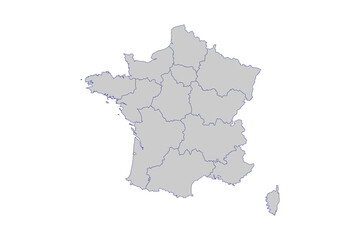 Obraz premium France map outline - smooth country shape map vector.