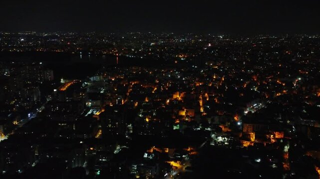 Aerial shot of beautiful fireworks in Bengaluru city after the Royal Challenger Bangalore (RCB) cricket team won the Indian Premier League (IPL) trophy 2025


