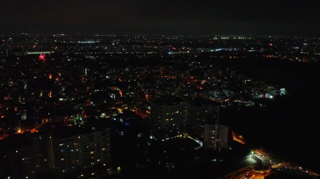 Aerial shot of beautiful fireworks in Bengaluru city after the Royal Challenger Bangalore (RCB) cricket team won the Indian Premier League (IPL) trophy 2025


