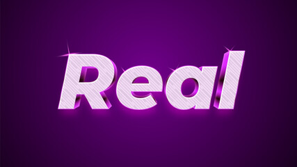 Real 3D Text Effect Purple Style