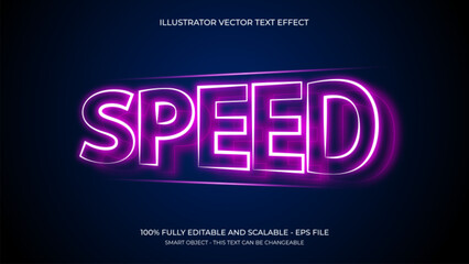 Speed Neon 3D Text Effect Design