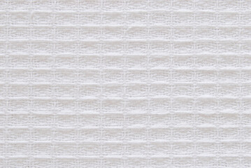 White cotton waffle fabric texture as background