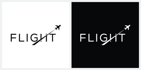 flight logo design, word mark flight graphic vector template
