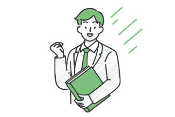 A Business man and woman in suit emphasizing a point. Office Workers Holding Documents, Pointing, and Waving for Corporate Presentation and Business Concept Design.