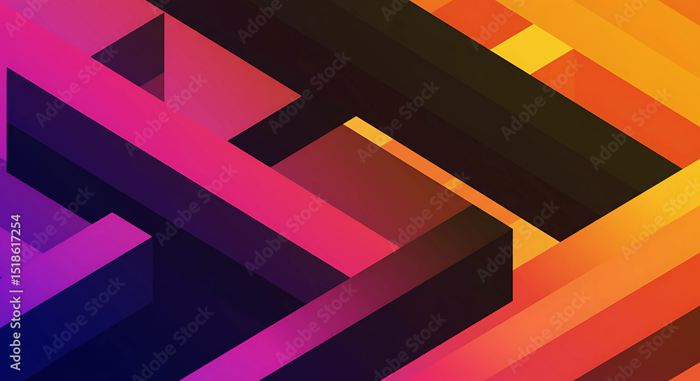 Poster abstract geometric background with colorful lines and shapes creating a modern and vibrant design