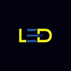 led lights and led wall logo design vector