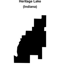 Fototapeta premium Heritage Lake (Indiana) blank outline map