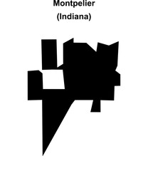 Montpelier (Indiana) blank outline map